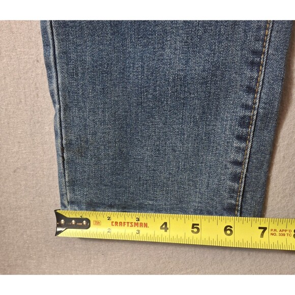 GS 115 Moto Jeans Mens 38x30 Blue Denim Distressed Motorcycle Straight Leg - Picture 6 of 14